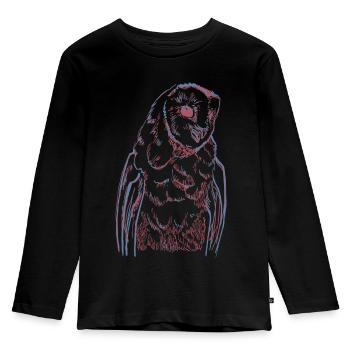 Barn owl - Kids' Premium Longsleeve Shirt - black - Front - AI Model Kid Male (0cm)