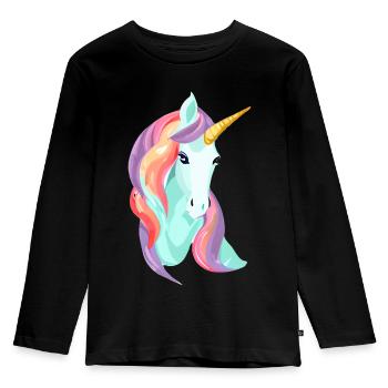 Unicorn Unicorn Girl Mythical Animal Unicorns - Kids' Premium Longsleeve Shirt - black - Front - AI Model Kid Male (0cm)