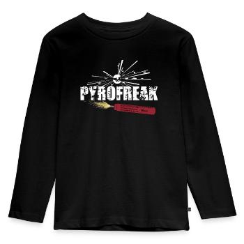 Pyro Freak - Kinder Premium Bio Langarmshirt - Schwarz - Vorne - AI Model Kid Male (0cm)