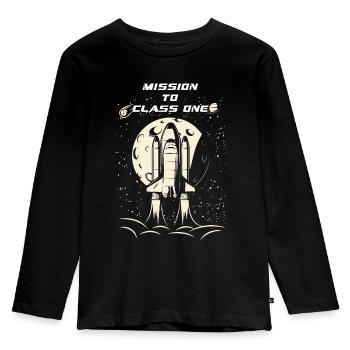 Einschulung - Kinder Premium Bio Langarmshirt - Schwarz - Vorne - AI Model Kid Male (0cm)
