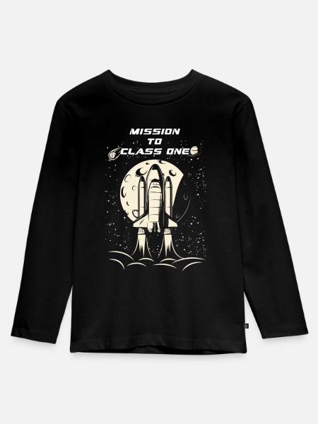 Einschulung - Kinder Premium Bio Langarmshirt - Schwarz