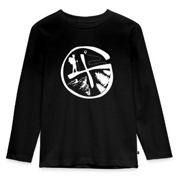 Geocaching Geocache Geocacher Geocach Logbook - Kids' Premium Longsleeve Shirt - black - Front - AI Model Kid Male (0cm)