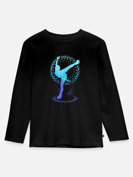 Eiskunstlauf Eiskunstläufer Ice Dancing Ice Skate - Kinder Premium Bio Langarmshirt - Schwarz