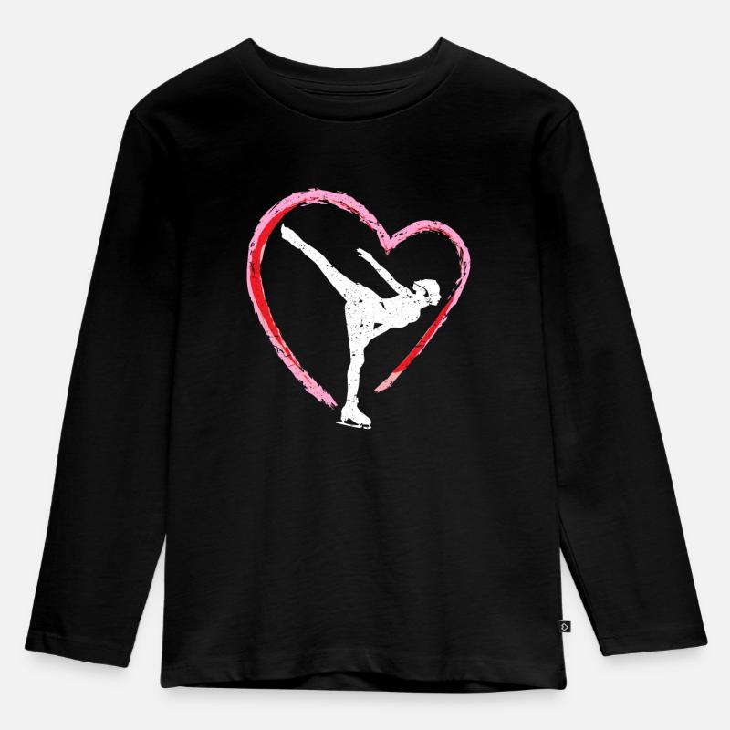 Eiskunstlauf Eiskunstläufer Eislaufen Schlittschuh - Kinder Premium Bio Langarmshirt - Schwarz