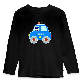 Polizeiauto Kinder - Kinder Premium Bio Langarmshirt - Schwarz - Vorne - AI Model Kid Male (0cm)