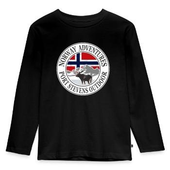 Norway Adventures - Norway Flag & Moose - Kids' Premium Longsleeve Shirt - black - Front - AI Model Kid Male (0cm)