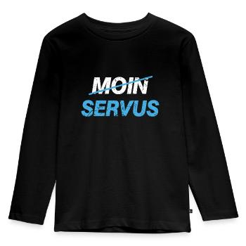 Bayern Bayer Servus Bayernfan - Kinder Premium Bio Langarmshirt - Schwarz - Vorne - AI Model Kid Male (0cm)
