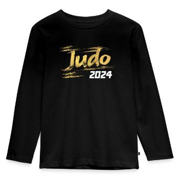 Judo 2024 - T-shirt manches longues Premium Enfant - noir - Devant - AI Model Kid Male (0cm)