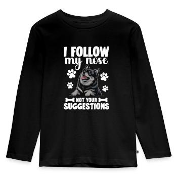 I follow my nose, not your suggestions - Kids' Premium Longsleeve Shirt - black - Front - AI Model Kid Male (0cm)