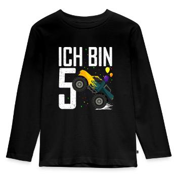5. Geburtstag Shirt Junge 5 Jahre Monster Truck - Kinder Premium Bio Langarmshirt - Schwarz - Vorne - AI Model Kid Male (0cm)