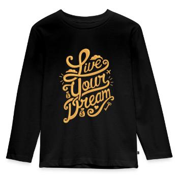 Live Your Dream - T-shirt manches longues Premium Enfant - noir - Devant - AI Model Kid Male (0cm)