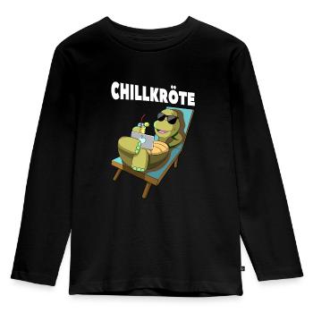 Chill Turtle Chill Turtle Relax Chill - Kids' Premium Longsleeve Shirt - black - Front - AI Model Kid Male (0cm)