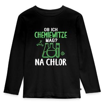 Chemie Lehrer Chemiker Chemielehrer Na Chlor Witze - Kinder Premium Bio Langarmshirt - Schwarz - Vorne - AI Model Kid Male (0cm)