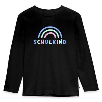 Schulkind - Kinder Premium Bio Langarmshirt - Schwarz - Vorne - AI Model Kid Male (0cm)
