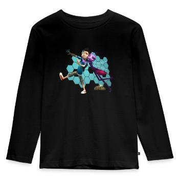 Insectibles Zak und Moskito-Mädchen Lidia - Kinder Premium Bio Langarmshirt - Schwarz - Vorne - AI Model Kid Male (0cm)