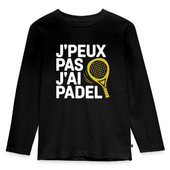 j'peux pas j'ai padel - T-shirt manches longues Premium Enfant - noir - Devant - AI Model Kid Male (0cm)
