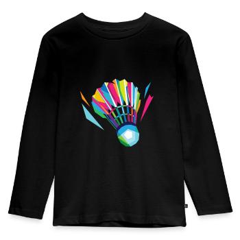 Badminton loisirs - T-shirt manches longues Premium Enfant - noir - Devant - AI Model Kid Male (0cm)