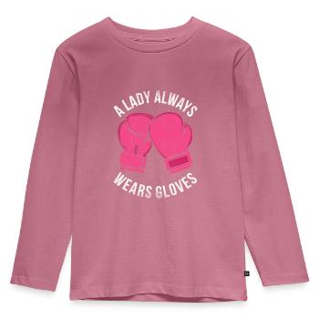 Muay Thai - Kinder Premium Bio Langarmshirt - Mauve - Vorne - AI Model Kid Female (0cm)