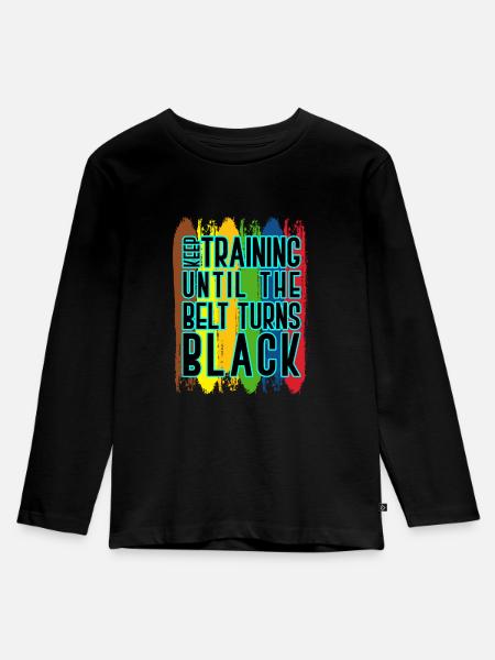 Karate - Kinder Premium Bio Langarmshirt - Schwarz