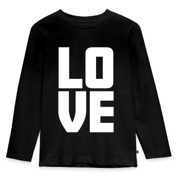 love love love life gift idea cool - Kids' Premium Longsleeve Shirt - black - Front - AI Model Kid Male (0cm)