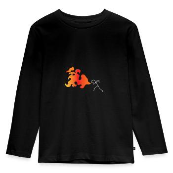Fire spitting circus fire spitting torch - Kids' Premium Longsleeve Shirt - black - Front - AI Model Kid Male (0cm)