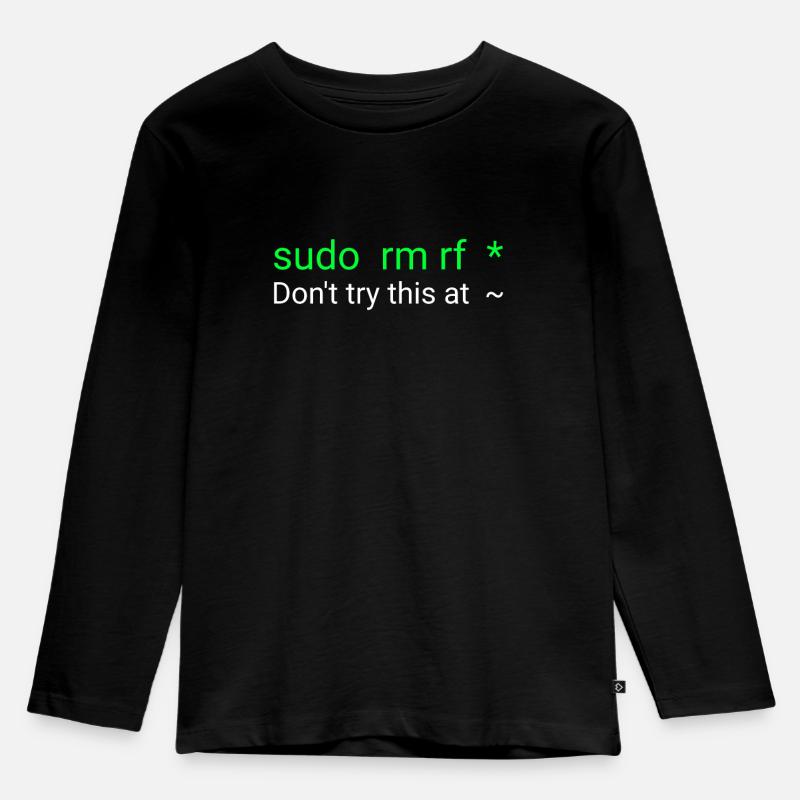 Linux sudo rm rf - Kids' Premium Longsleeve Shirt - black