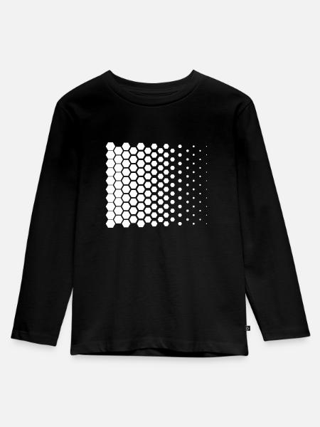 Nano Leave Muster - Kinder Premium Bio Langarmshirt - Schwarz