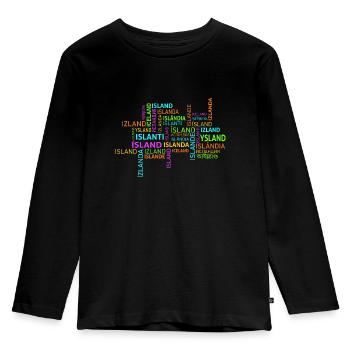 Island - Iceland - Islanda - Izland - Islande - Kinder Premium Bio Langarmshirt - Schwarz - Vorne - AI Model Kid Male (0cm)