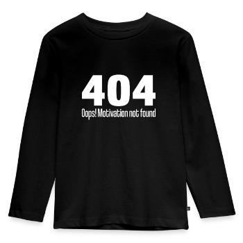 404 Motivation Not Found | Funny saying - Kids' Premium Longsleeve Shirt - black - Front - AI Model Kid Male (0cm)