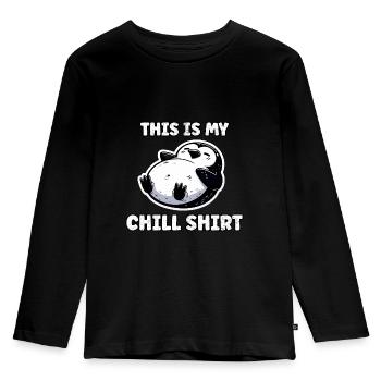 Chemise de nuit drôle Chemise de nuit pingouin Sommeil - T-shirt manches longues Premium Enfant - noir - Devant - AI Model Kid Male (0cm)