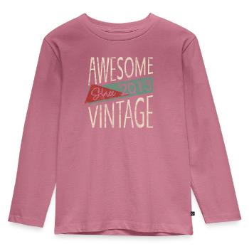 Awesome Since 2013 Retro Vintage Design - Kids' Premium Longsleeve Shirt - mauve - Front - AI Model Kid Female (0cm)