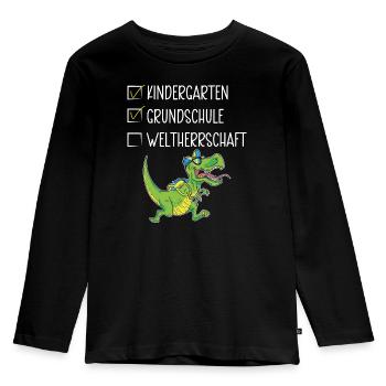 Abschluss Geschenke Grundschule geschafft Kinder - Kinder Premium Bio Langarmshirt - Schwarz - Vorne - AI Model Kid Male (0cm)
