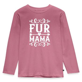Fell-Mama - Kinder Premium Bio Langarmshirt - Mauve - Vorne - AI Model Kid Female (0cm)