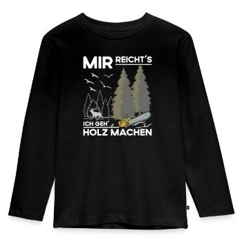 Holz Machen - Kinder Premium Bio Langarmshirt - Schwarz - Vorne - AI Model Kid Male (0cm)