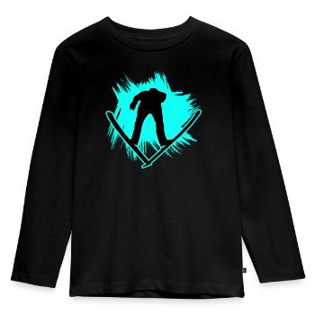 Ski jumping - Kids' Premium Longsleeve Shirt - black - Front - AI Model Kid Male (0cm)