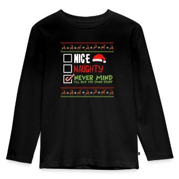 Christmas Xmas Saying Funny Witty Humor - Kids' Premium Longsleeve Shirt - black - Front - AI Model Kid Male (0cm)