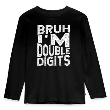 10th Birthday Girl Gift Idea Double Digits - Kids' Premium Longsleeve Shirt - black - Front - AI Model Kid Male (0cm)