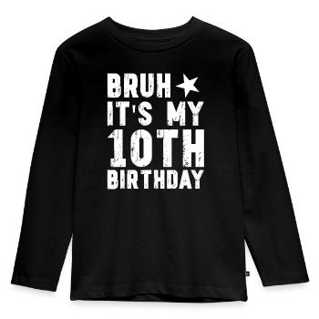 10th Birthday Girl Gift Idea Ten Years - Kids' Premium Longsleeve Shirt - black - Front - AI Model Kid Male (0cm)