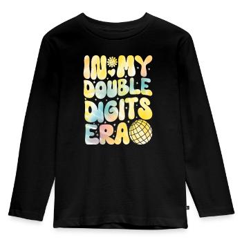 10ème Anniversaire Fille Idée Cadeau Dix Ans - T-shirt manches longues Premium Enfant - noir - Devant - AI Model Kid Male (0cm)