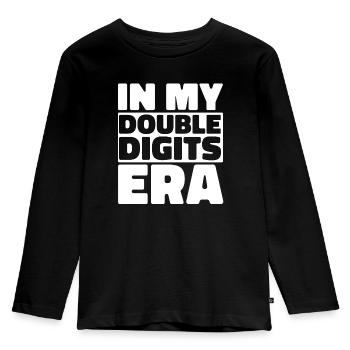 Idée cadeau 10ème anniversaire Dix ans - T-shirt manches longues Premium Enfant - noir - Devant - AI Model Kid Male (0cm)