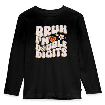 10ème Anniversaire Fille Idée Cadeau Dix Ans - T-shirt manches longues Premium Enfant - noir - Devant - AI Model Kid Male (0cm)