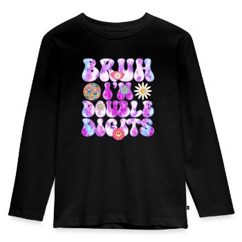 10ème Anniversaire Fille Idée Cadeau Dix Ans - T-shirt manches longues Premium Enfant - noir - Devant - AI Model Kid Male (0cm)
