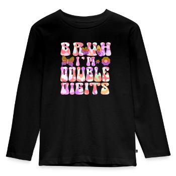 10ème Anniversaire Fille Idée Cadeau Dix Ans - T-shirt manches longues Premium Enfant - noir - Devant - AI Model Kid Male (0cm)
