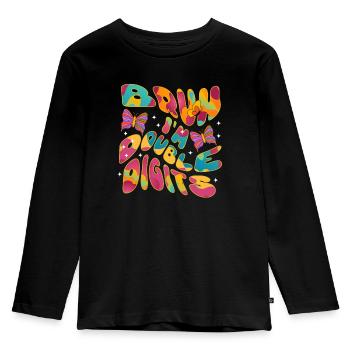 10ème Anniversaire Fille Idée Cadeau Dix Ans - T-shirt manches longues Premium Enfant - noir - Devant - AI Model Kid Male (0cm)