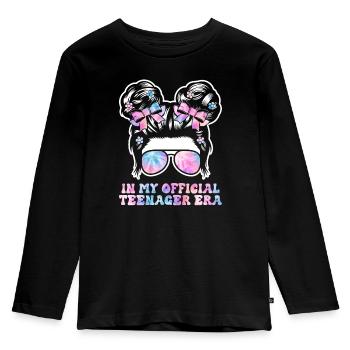 13ème anniversaire fille idée cadeau ado - T-shirt manches longues Premium Enfant - noir - Devant - AI Model Kid Male (0cm)