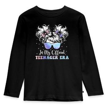 13. Geburtstag Mädchen Geschenkidee Teenager - Kinder Premium Bio Langarmshirt - Schwarz - Vorne - AI Model Kid Male (0cm)