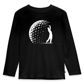 Golf Golf Tee Silhouette Cadeau Golfeur Trou - T-shirt manches longues Premium Enfant - noir - Devant - AI Model Kid Male (0cm)