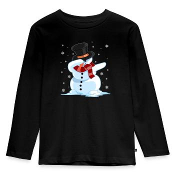 Bonhomme de neige Dap hiver cadeau flocon de Noël - T-shirt manches longues Premium Enfant - noir - Devant - AI Model Kid Male (0cm)
