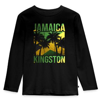 Jamaica - Kids' Premium Longsleeve Shirt - black - Front - AI Model Kid Male (0cm)
