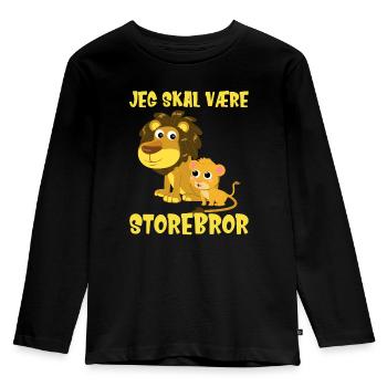Jeg skal være storebror Løve snart til kommende - Premium økologisk langærmet T-shirt til børn - sort - Foran - AI Model Kid Male (0cm)